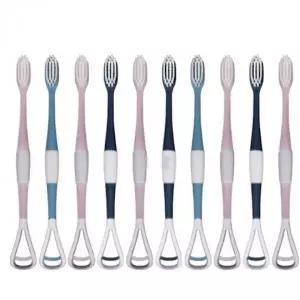 혀청소 브러쉬 2in1 구강 건강 칫솔 10개입 혀 클리너 양치용 (WFKIMN3)