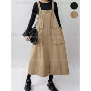 잰스타일 여름 포켓 점프수트 캐주얼 롱 멜빵 WFLQAVM