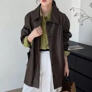 고품질 걸스 2 color 레트로 시에나 데일리룩 벨트레더 재킷 RIDER08 (WFKK57I)