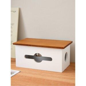 공유기정리함 셋탑박스 보관함 하우스 원룸 와이어 1 소형 집형 나무색 와이파이 보관