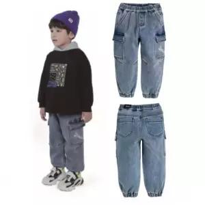 컬리수 HC04 배기핏데님팬츠 아동 키즈 초등 겨울 남아 여아 아이 기모 조거