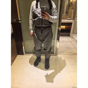 장화 일체형 작업복 버선형 웨이더 가슴장화 방수 쏘가리 진회색 팬츠 장화