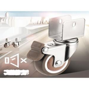 사일런트 U자형 부목  고무 가구  범용 캐스터 풀리 휠 액세서리 롤러  2 인치  로트당 4 개