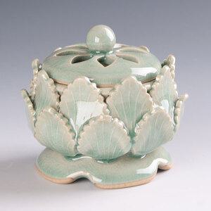 [모두의소품] 청자 연꽃 향로(중) / 미니향로 청자향로 향로받침 소품 도자기향로 향꽂기 향받침 촛대 청자