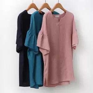 [강물처럼]빅사이즈사랑해요 A116L106 사파이어린넨블라우스 OL (S7056445)