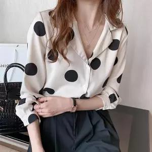 [셀러허브][S52PMN141]알미론 도트 패턴 블라우스 (S12872252)