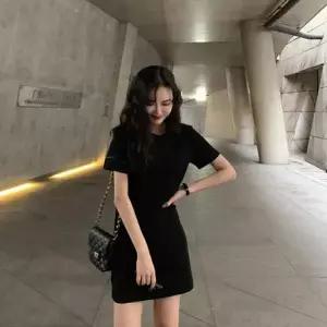 [오노마] ONM 블랙원피스 스판 단체 미니 라운드 원피스 근무복 (S11877067)