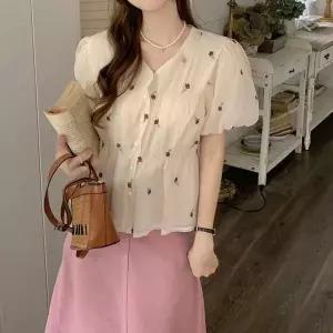 [오노마] ONM 하늘하늘 여성스러운 러블리 플러워 쉬폰 블라우스 (S10376005)