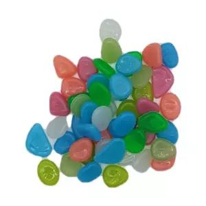 정원장식 수족관장식 칼라 형광 플라스틱 자갈 50p/홍자갈/구피모래/구피어항바닥재/둥근자갈/수조