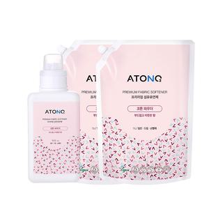 아토앤오투 프리미엄 섬유유연제 본품 1개+리필 2개 세트 코튼파우더향 향균효과