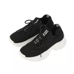 [지센]레터링 니트 스니커즈 LAASO202_BK