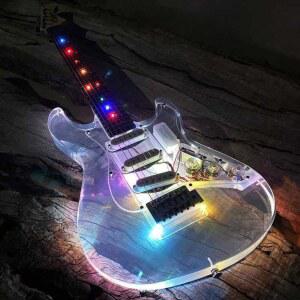 투명 일렉 기타 전기 색등 JA 단일상품 SON 투명블랙 투명가드 악기 퍼포먼스