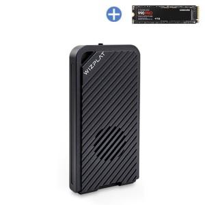위즈플랫 TUB5000 PLUS 썬더볼트 USB4 USB3.2 NVMe 스마트팬 외장SSD 삼성 990 PRO 4TB