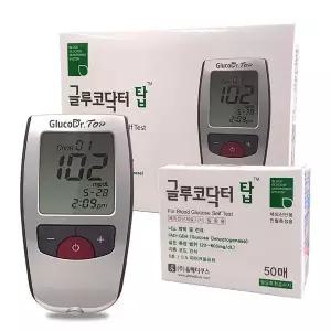 글루코닥터탑 혈당측정기+시험지100매+침110개+솜100