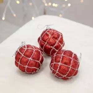 플라워트리 크리스마스 볼 트리 장식 범피 80mm  3개입) 소품