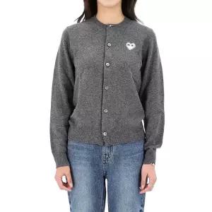 [명품] 25FW 화이트 하트 와펜 가디건 AX N061 GREY