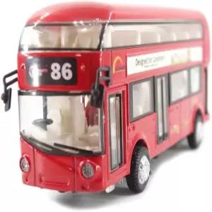 런던 더블 데커 버스 루트마스터 시티 관광객 폐쇄형 탑 다이캐스트 오픈 도어 1/50 스케일 모델 빨간색