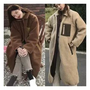 롱후리스 4컬러 롱 점퍼 양털 후리스 레트로 플리스 1006954