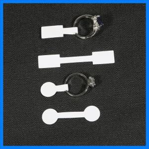 100 조각 흰색 빈 가격 태그 사각형 라운드 머리 종이 레이블 스티커 반지 목걸이 팔찌 쥬얼리 디스플레이