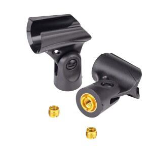 [미국배송] 2개의 범용 마이크 클립 홀더 휴대용 마이크에 적합한 5/8인치 남성용에서 3/8인치 여성용 나사 어댑터 포함