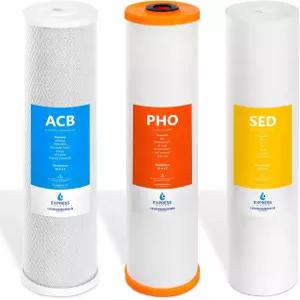 익스프레스 워터 홀 하우스 안티 스케일 필터 세트 u2013 3단계 여과수 교체 키트 침전물 카본 블록
