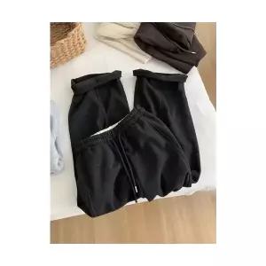 여성 로맨틱 9부 바지 기모 모직 할머니 슬림핏 와이드 겨울 DUCHI4