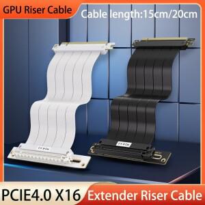 PCI-E 4.0 X16 라이저 케이블 비디오 카드 EMI 차폐 90도 ° 고속 플렉시블 익스텐더 익스프레스 Gen 4 GPU