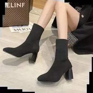 여름앵글부츠 페미닌 스타일리쉬 여성 베이직 니트 앵클삭스부츠