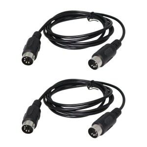 [미국배송] TAODAN 2PCS 5핀 6피트 퓨어 구리 DIN MIDI 케이블 남성 대 플러그 미디 키보드 오디오 앰프 기타 멀티 이펙트 신스 외장 사운드 카드와 호환됨