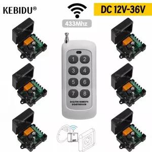 무선 리모컨 스위치 RF 릴레이 DC 12V 24V 36V 1000m 송신기 433Mhz 리모컨 게이트 문짝 조명 제어 433MHz