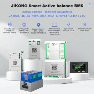 JK BMS 200A 지콩 JK-B1A8S20P 스마트 8S 24V 액티브 밸런싱 2A bms (리튬인산철/리튬이온 배터리용) RS48