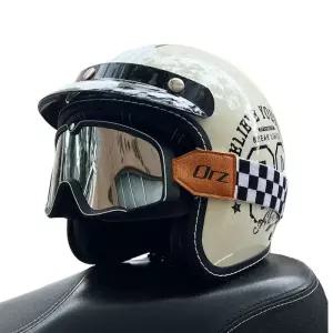 Orz 오토바이 헬멧 남성 여성 3C 인증  3/4 겨울 레트로 하프
