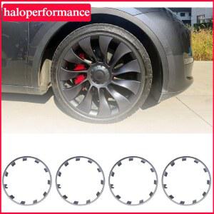 휠캡 21 인치 터빈 허브 캡 휠 커버 림 패치 모델 Y 프로텍터 ABS 액세서리