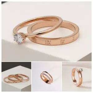 [하프클럽/]여성 써지컬 더블 큐빅반지 1P 우정링 학생 패션 반지