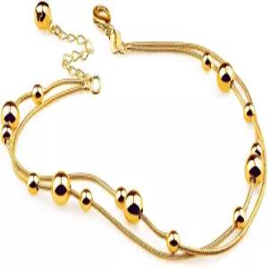 여성 발찌 925 스털링 실버 레이어드 팔찌 앙티비즈 발 체인 조절가능 여름 24k 골드 도금 비치 주얼리