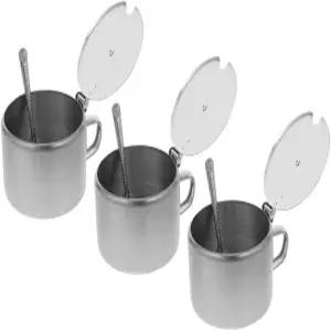 매직룰루 스테인리스 스틸 슈가볼 세트 3피스 원형 조미료 용기 숟가락 손잡이 주방 향신료 디스펜서 포함