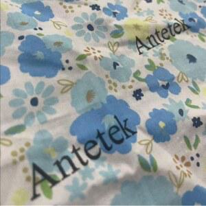 가벼운 천연 면직물 DIY 야드 제작 용품 퀼팅 패치워크 원단 지방 4분의 1 묶음 쿠션 (큰 파란 꽃, 1야드)