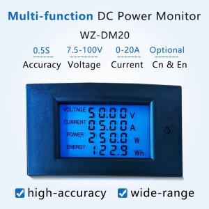 DC 7.5-100V 20A/50A/100A LCD 디스플레이 디지털 전류 전압 전력 에너지 미터 멀티 션트 포함