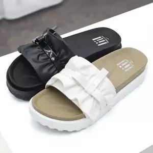 [하프클럽/]주름 리본 장식 여성 슬리퍼 키높이 2중쿠션 아웃솔