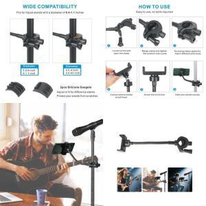 ABS Metal Phone Clamp Music Microphone 스탠드 마이크 용 플렉시블 조절 가능 홀더 금속 전화 첨부 파일