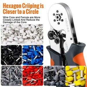 페럴 슬리브 와이어 6MM 미니 클램프 25 HSC8 압착 터미널 전기 도구 10MM 펜치 연결 수리