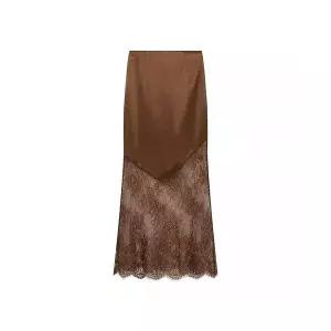 여자쉬폰스커트 추동 레이스 롱스커트 ible4