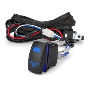 1세트 12V LED 작업 표시 줄 레이저 로커 스위치 하네스 키트 40A 릴레이 퓨즈 3PIN 케이블 어댑터 소켓 자