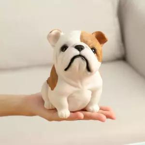 주오루오 불독 조각 장식 정원 동상 야외 피규어 사실적인 실물 레진 영국 공예품 수집품 애견 애호가 선물