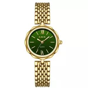 Lige LIGE 여성 골드 시계 [세금포함] [정품] Roman Numerals 손목시계 우아 다이아몬드 Girls [정품]es 명