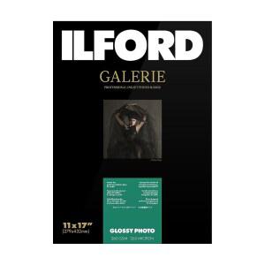 ILFORD 갤러리 11x17 u201D (25매) 광택 사진, 고광택 매끄러운 표면, 즉석 건식 아카이브 사진 잉크젯 용지 1,000만 / 260gsm, 염료 및 안료 프린터용, 독일산