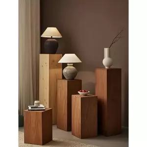 원목 디스플레이 박스 나무오브제 나무 오브제 전시대 촬영 소품 스툴 스탠드 참숯 블랙