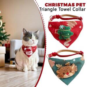 강아지 스카프 고양이 케이프 레드 크리스마스 소품 반다나 목걸이 루돌프 조절가능한 턱받이