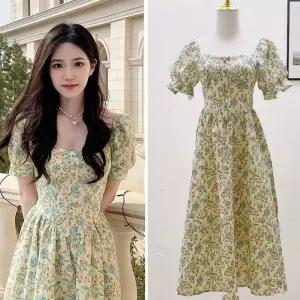 롱스커트 쉬폰 슬림 플로럴 여성용