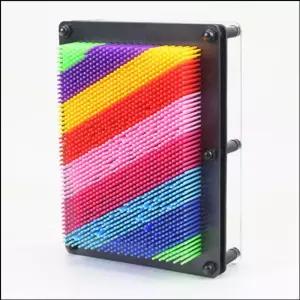 무지개 칼라 핀 아트 대형 3D보드 핀스크린 픽셀아트 입체 스크린 손바닥 색상 모양 관찰